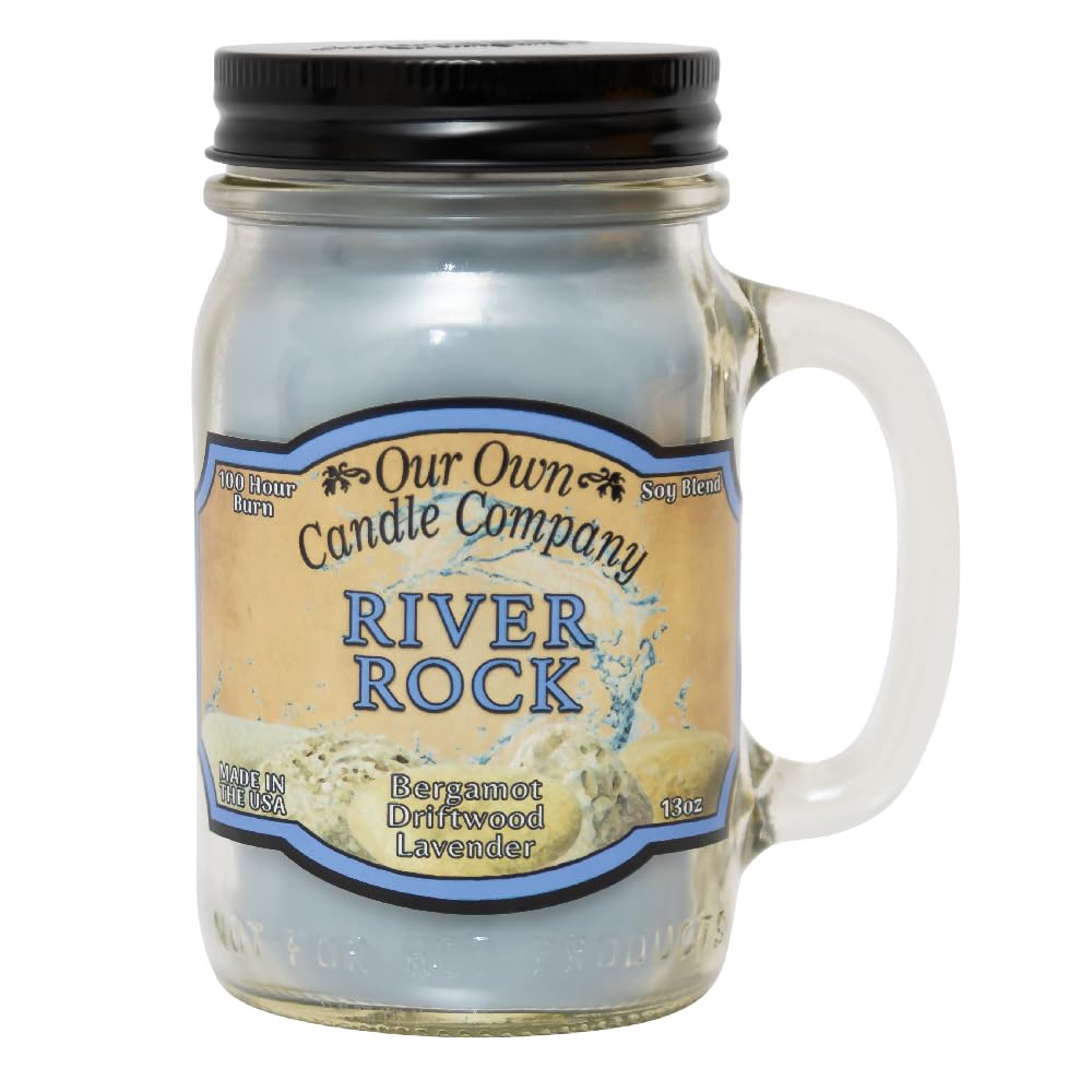 Our Own Candle Company, River Rock Scented Mason Jar Candle, 100 Hour Burn Time, 13 Ounces
