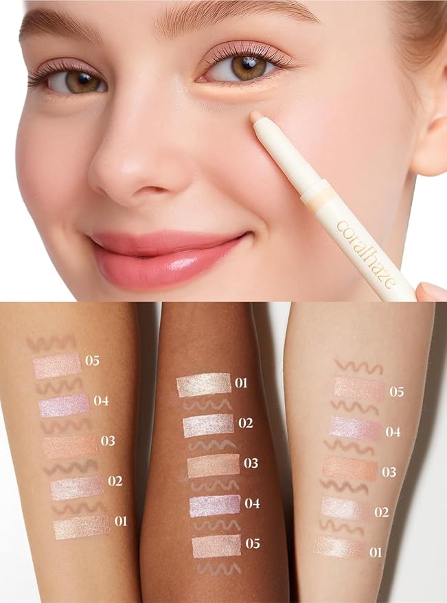 Idol AEGYO-SAL Maker 04 Ice Berry, 2-in-1 Under-Eye Highlighter and Contour Liner for Bright, Voluminous Eyes, Long-Lasting, Smudge-Proof Shimmer Stick with Natural Glow, Korean Beauty