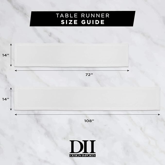 DII Jute Burlap Collection Kitchen Tabletop, Table Runner, 14x72, Double Border Gray