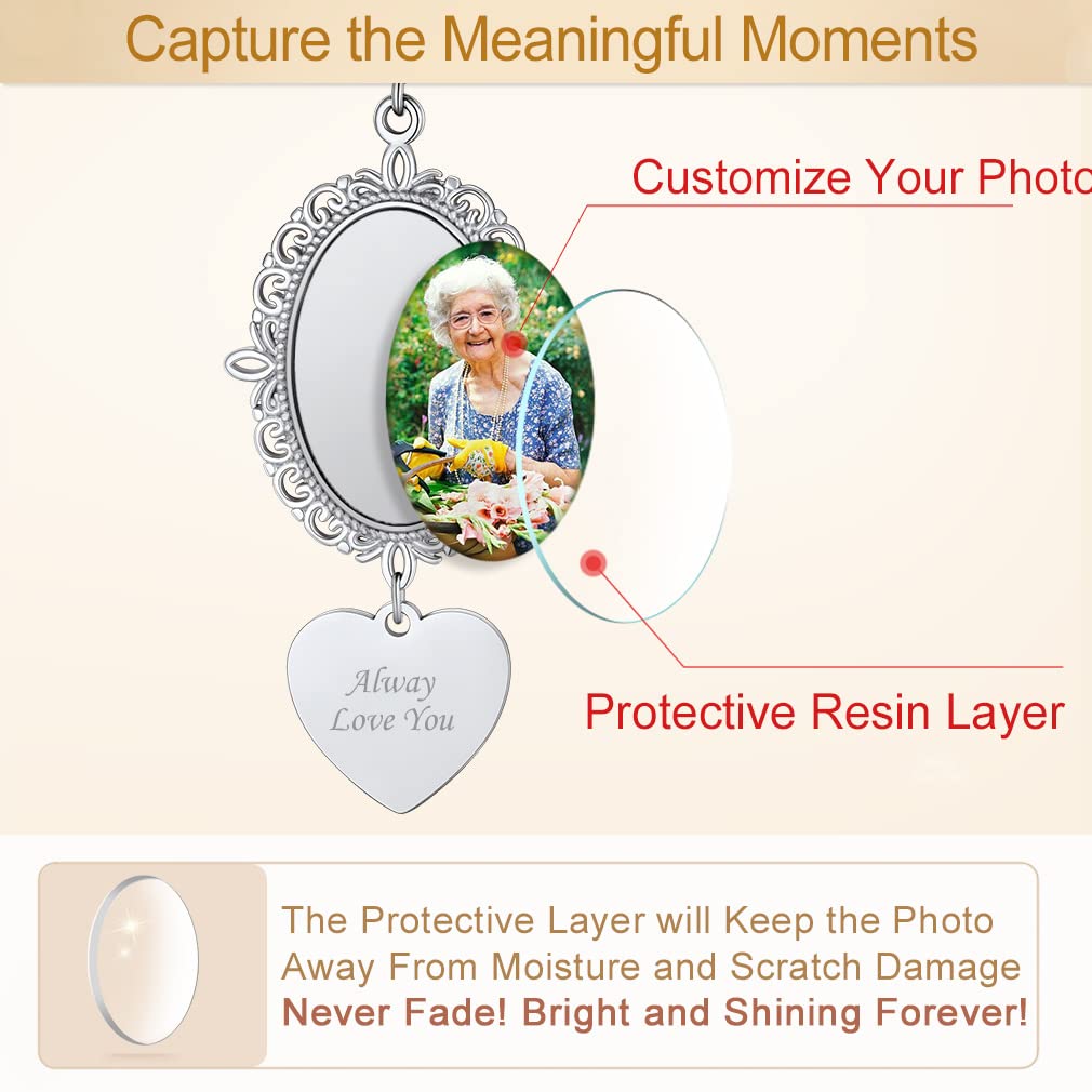 Custom4U Wedding Bouquet Charms with Picture Custom Memorial Photo Pins