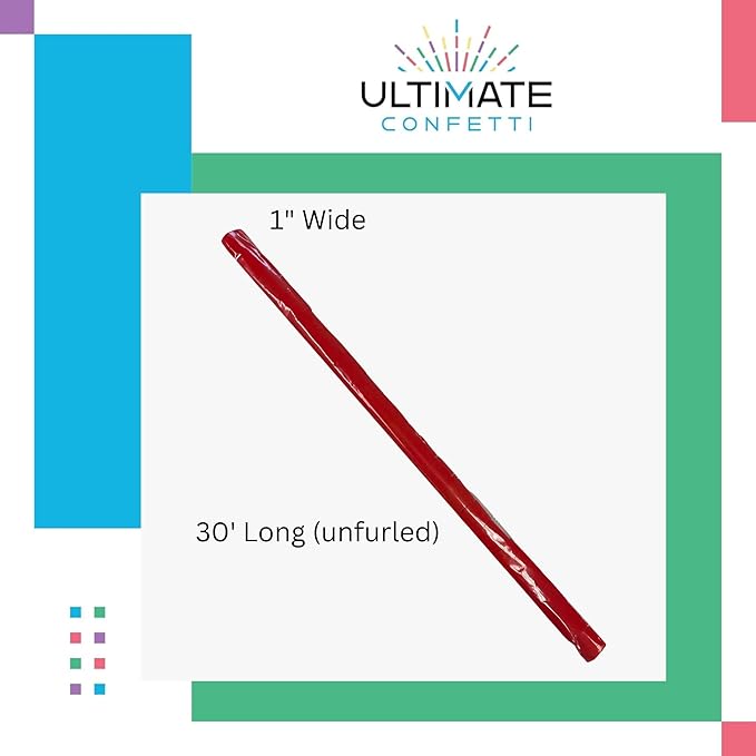 Tissue Paper Streamers in Launcher Sleeve, Red Color (20 Streamer Rolls per Sleeve)