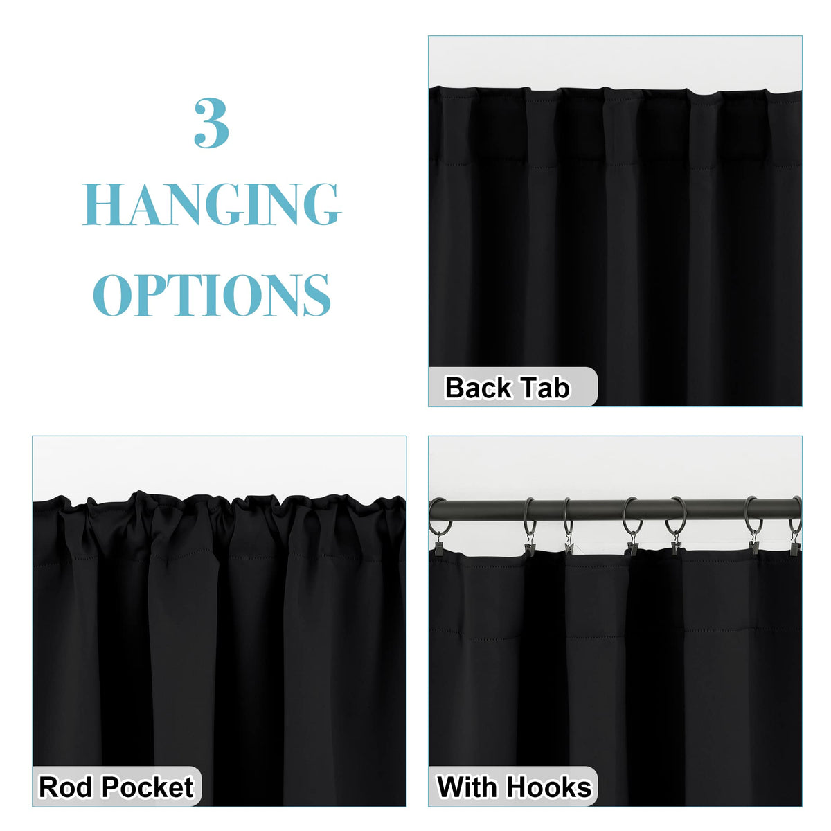 Blackout Curtains for Bedroom Living Room 84 inches Long (2 Count)