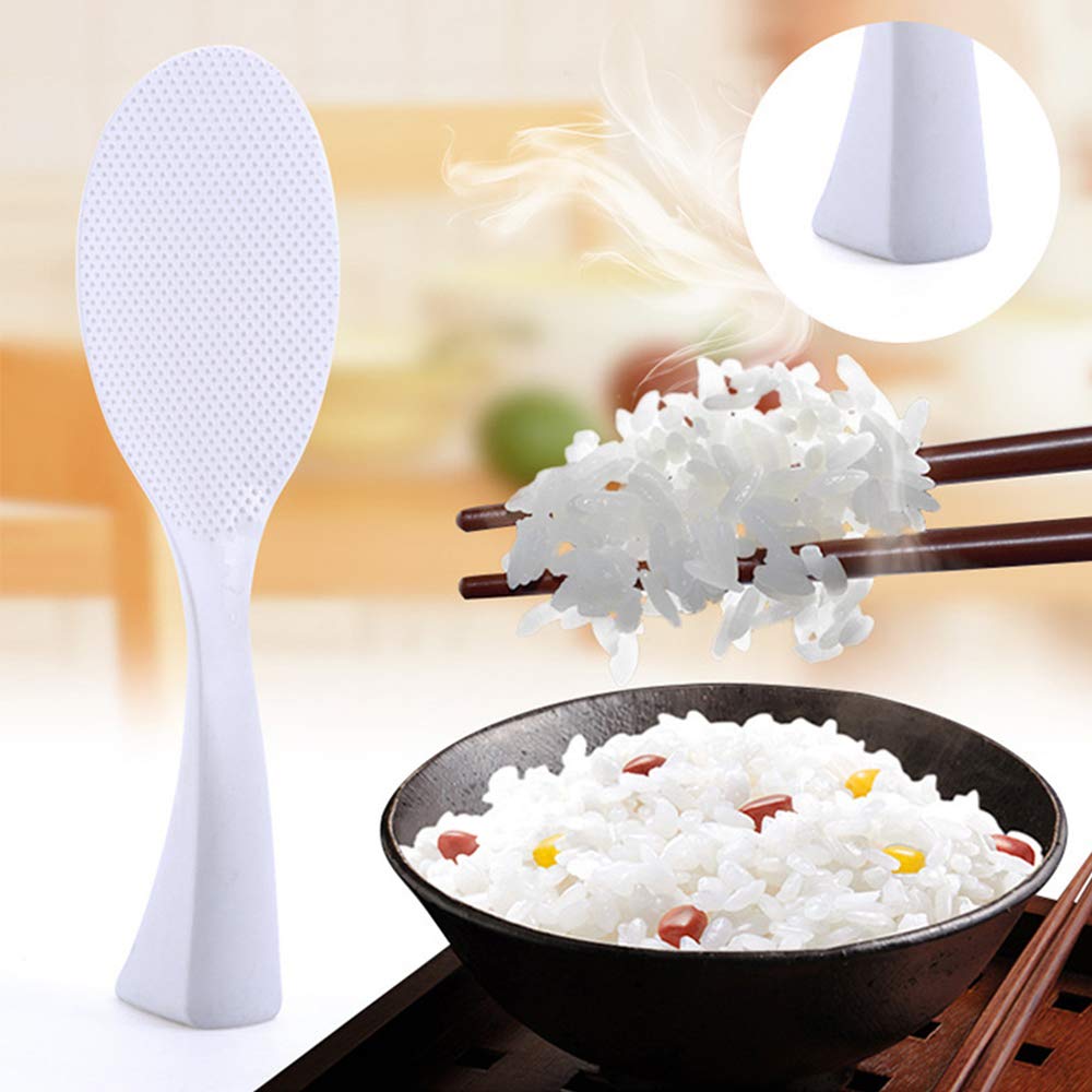 Rice Spoon Paddle Standing, 2 Pack Non Stick Rice Scooper Professional Rice Spatula Potato Cooker Server