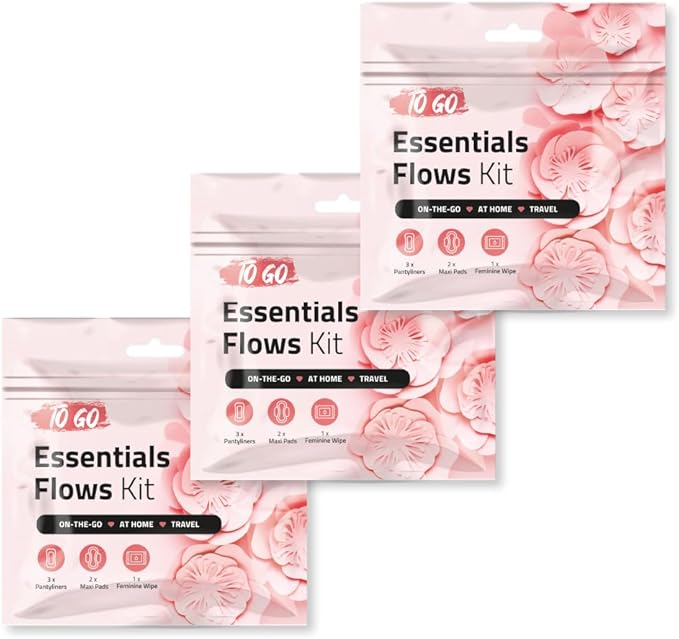 pH Advantage Essential Flows Period Kit - 3 Pantyliners, 2 Maxi Pads & Feminine Wipe | Hygiene Essentials for School, First Period