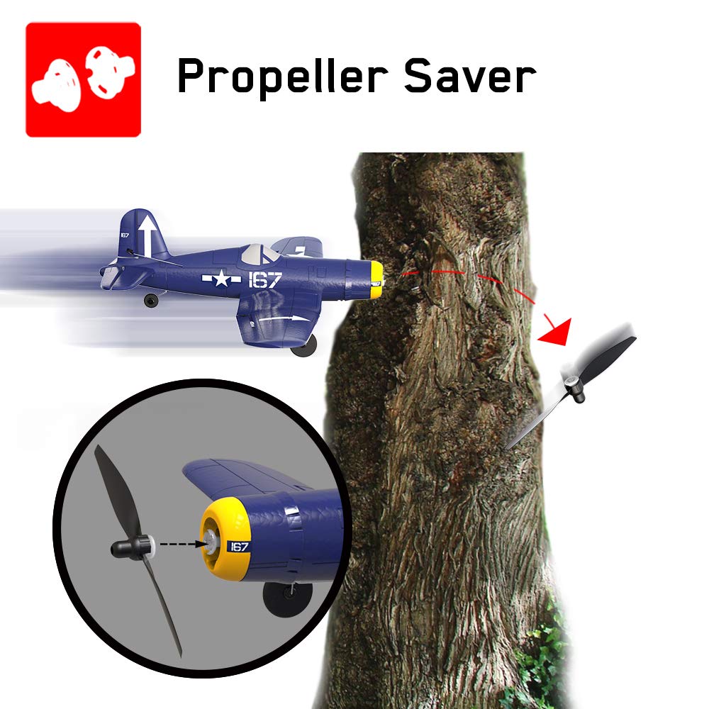 3 Sets F4U Rc Plane Propeller with Propeller Savers and Adapters for VOLANTEXRC 761-8 761-9 T28 Airplane