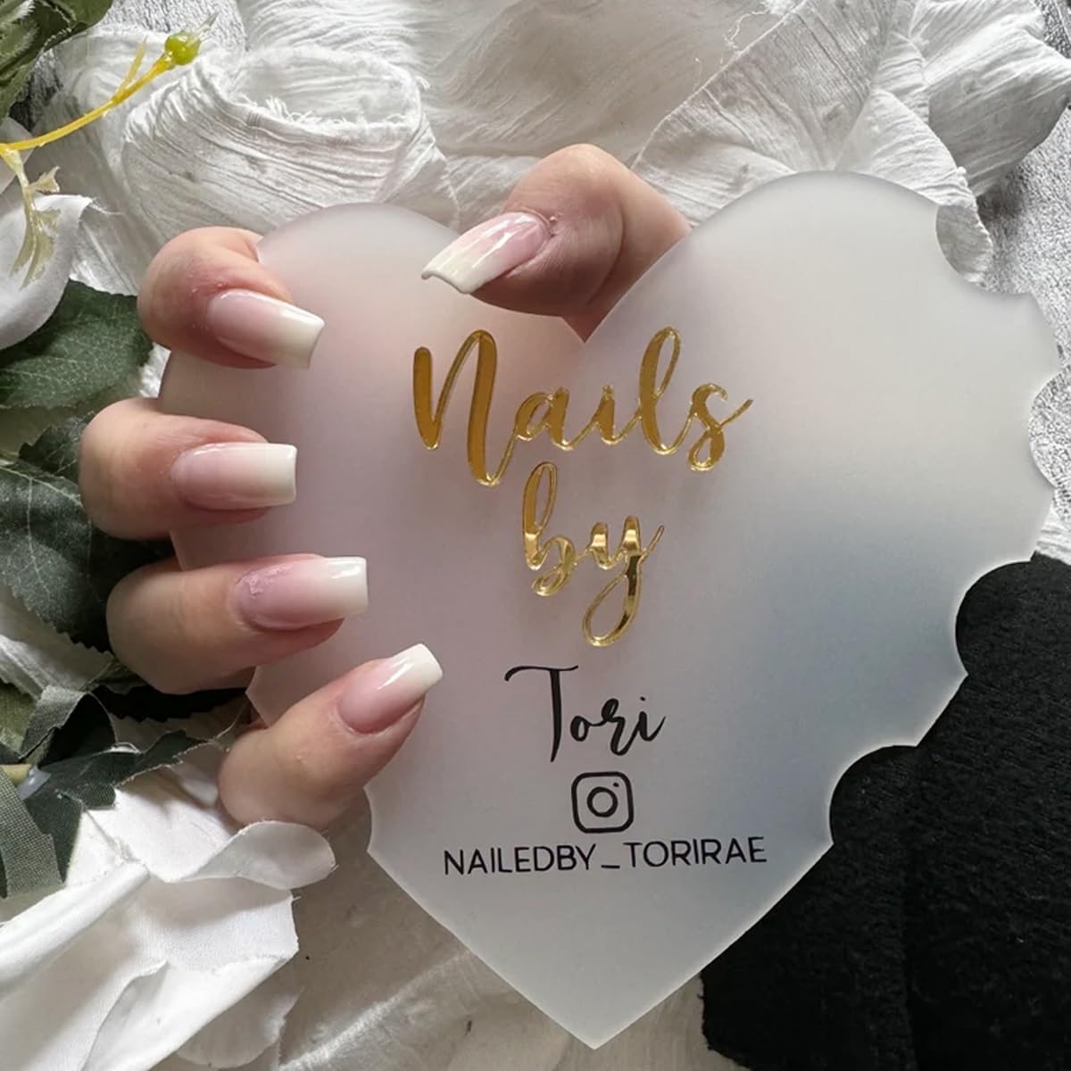 Personalized Heart Shaped Nail Props, Nail Acrylic Props, Custom Nail Trays, Nail Billboards, Nail Technician Gifts, Nail Makeup Trays(Pink)