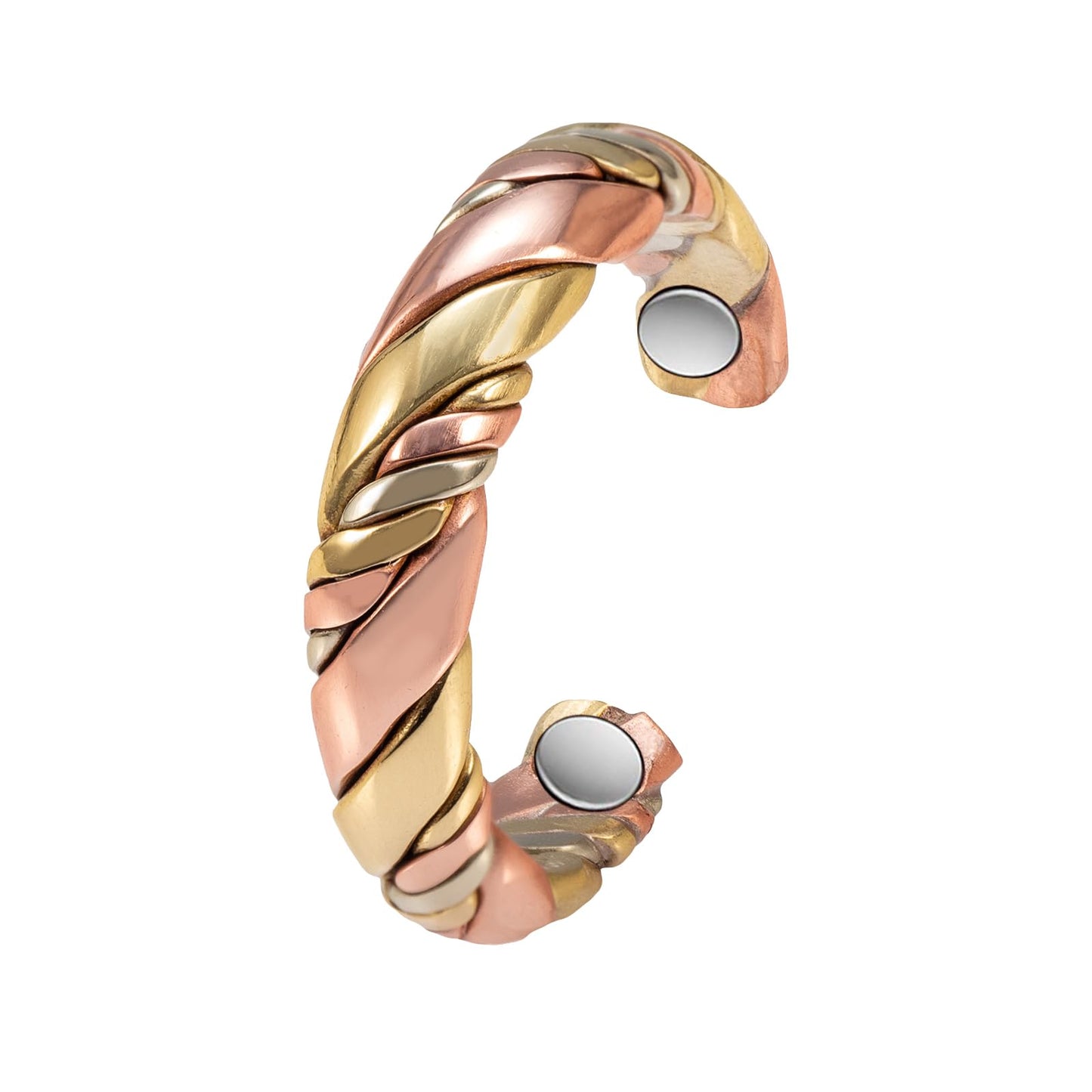 EnerMagiX Copper Ring for Women - 99% Pure Three-Color Gold Magnetic Weaving Ring - Jewelry Gift (2029)