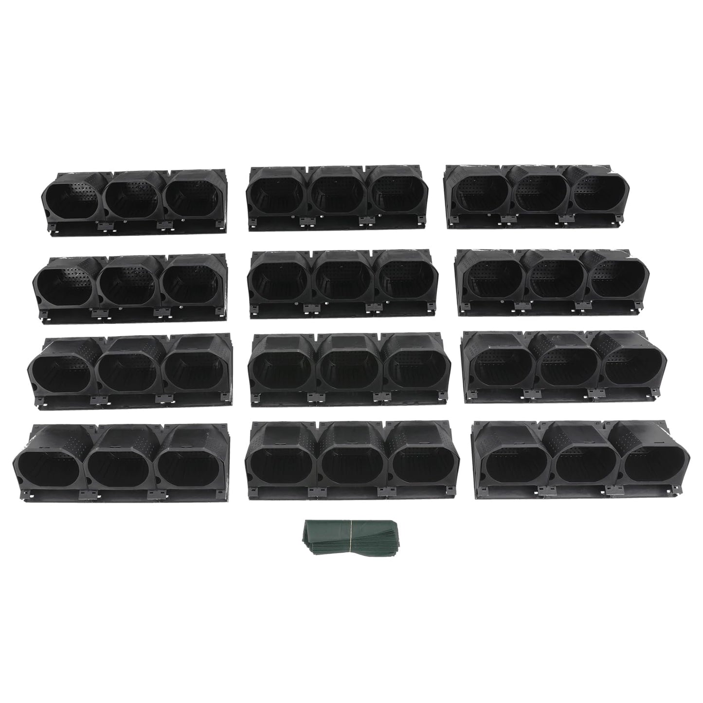 DouSeiAi Wall Mounted Vertical Garden Planter with 36 Pots, Indoor & Outdoor Stackable Wall Planter System for Flowers, Herbs, Vegetables, Space-Saving Living Wall for Home, Balcony, Yard
