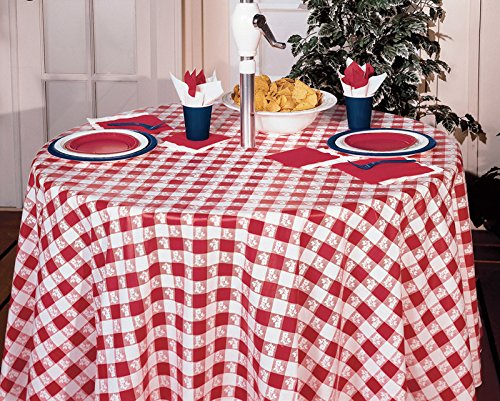 Creative Converting Roll Plastic Table Cover, 100-Feet, Red Gingham - color: Red Gingham
