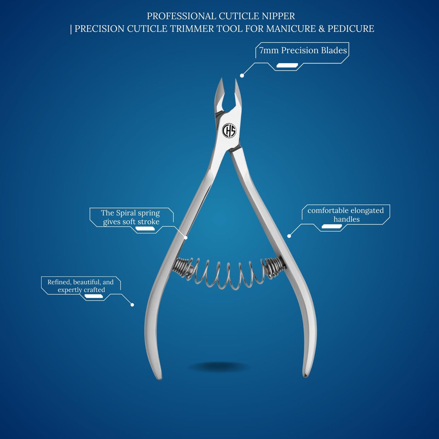 Professional Cuticle Nipper SX-50/7mm – Precision Cuticle Cutters for Nails | Stainless Steel Manicure & Pedicure Tool | Sharp Nail Cuticle Trimmer for Salon & Home Use