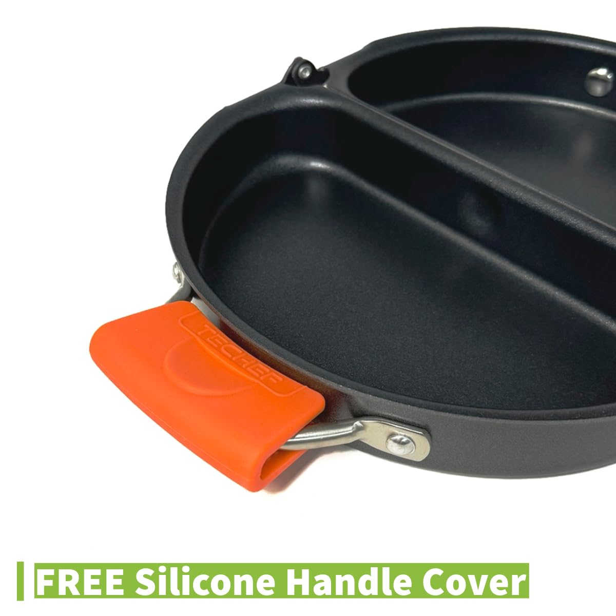 TECHEF - Frittata and Omelette Pan, Nonstick Double Sided Folding Egg Pan, Made in Korea (PFOA Free) (Black)