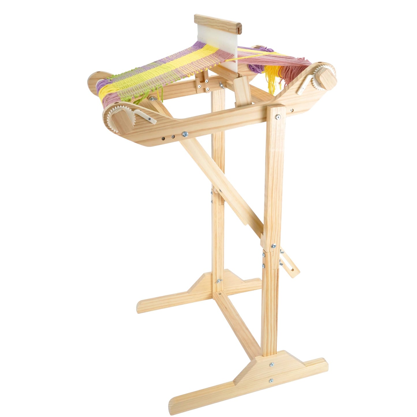 WILLOWDALE 16 Inches Rigid Heddle Loom with Stand, Weaving Loom Kit with Shed Stick, Wooden Multi-Craft Weaving Loom for Adults, Threads Warping Frame with Pegs and Yarn Stand, Frame Loom for Beginner
