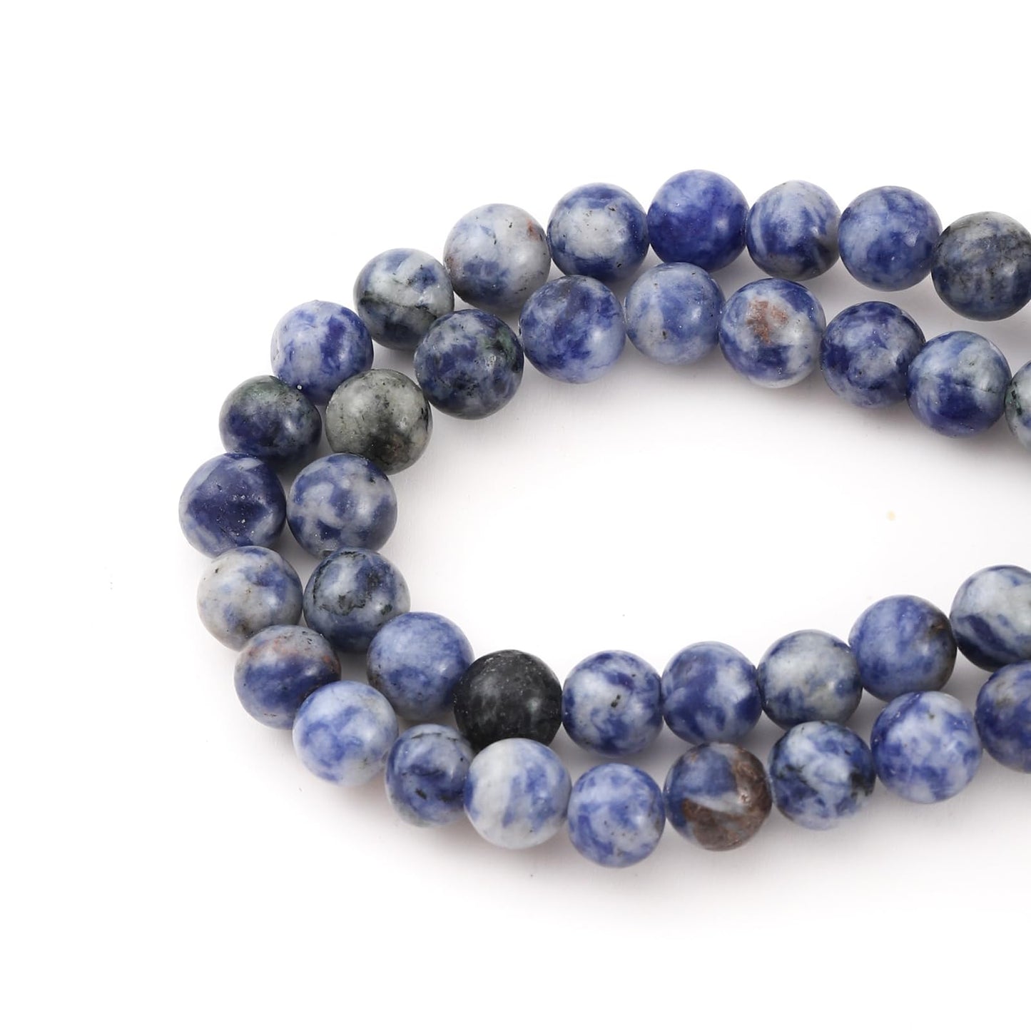 8mm 45pcs DIY Natural White Sodalite Stone Beads Round Healing Crystal Gemstone Loose Beads for Jewelry Making Handmade Bracelet Necklace