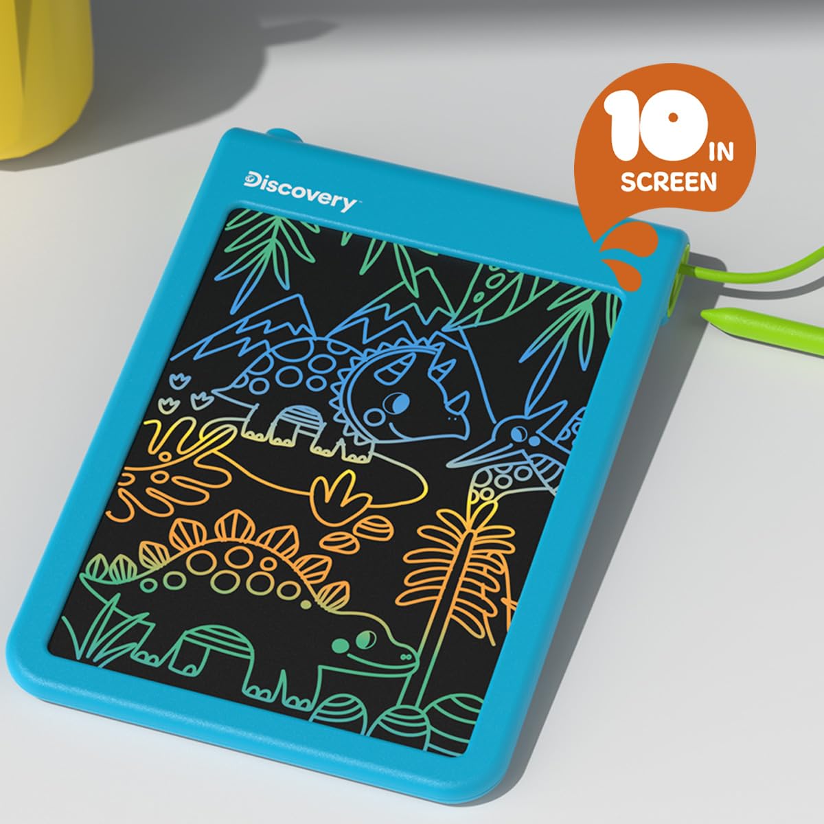Discovery™ Bright Doodles LCD Art Tablet - Mess-Free Colorful Drawing Pad & Tethered Stylus| Widescreen Display| LCD Writing Tablet for Kids| Arts & Crafts Toy| Toddler Learning Toy| Doodle Board Gift