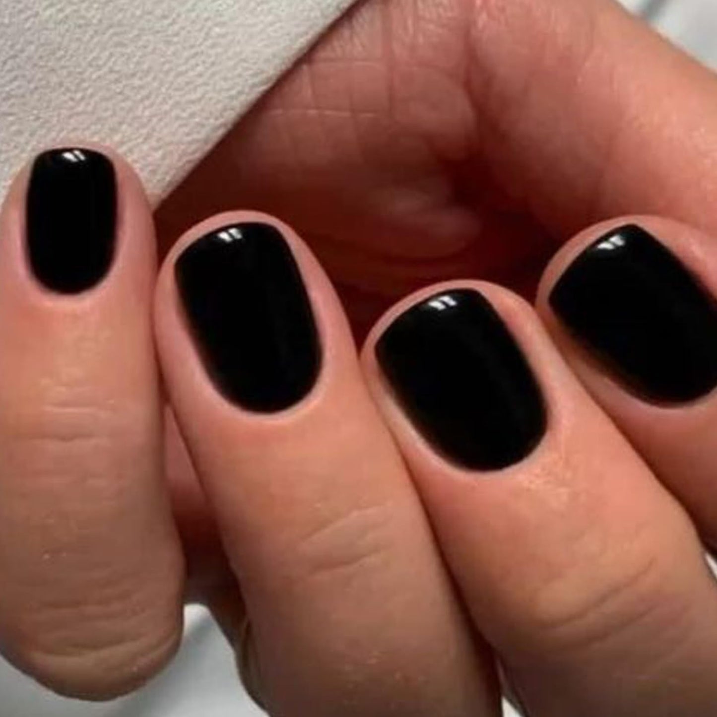 GLAMERMAID Short Press on Nails Sets Squoval,Black and Light Purple Glossy Glue on Nails,48 Pcs 2 Sets Reusable UV Finish Fake Nails Acrylic False Nails Manicure Kits for Women Gift