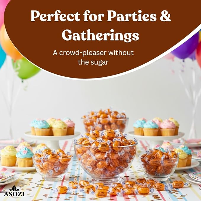 Sugar Free Butterscotch Hard Candy - 2lb of Sugar Free Hard Candy Individually Wrapped - Classic Buttery Sweetness, Perfect for Gatherings or Guilt-Free Treats