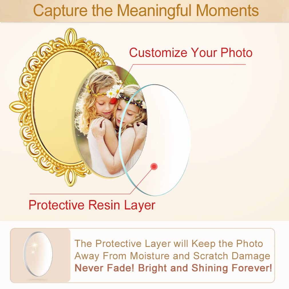 Custom4U Customized Brooch Photo Wedding Bouquet Charm Memorial Keepsake Boutonniere Pin Customized Memorial Gift for Mother of Bride Groom Or Flowers