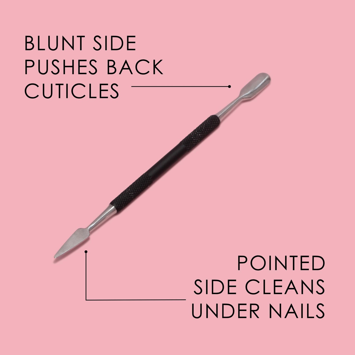 JAPONESQUE Soft Touch Toenail Clipper & Cuticle Pusher Manicure Set for Salon Quality Results, Anti-Slip Grip, Stainless Steel