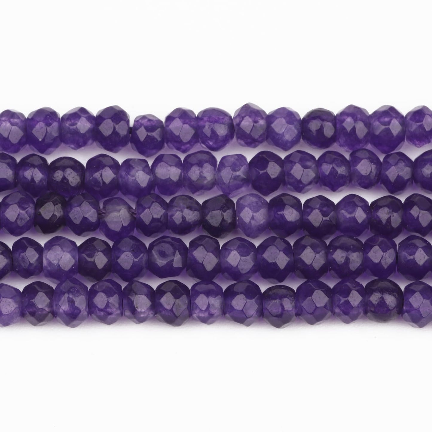 2 String 220PCS 3x5mm Natural Dark Purple Chalcedony Stone Beads for Jewelry Making, Songxi Facted Loose Gemstone Beads for DIY Bracelet Necklace Making Supplies with Energy Healing Chakra Power