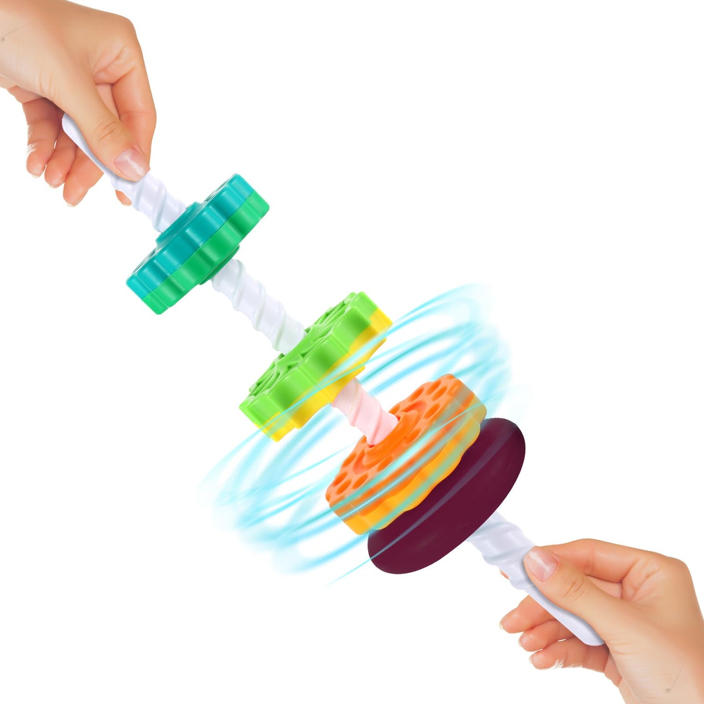 LMTNNB Spinning Stacking Toys - Rainbow Tower, Kids Stackable Spinning Toy, Educational Toy for Toddlers 1-3, Strong ABS Plastic, Color & Shape Recognition, Builds Sensory & Motor Skills