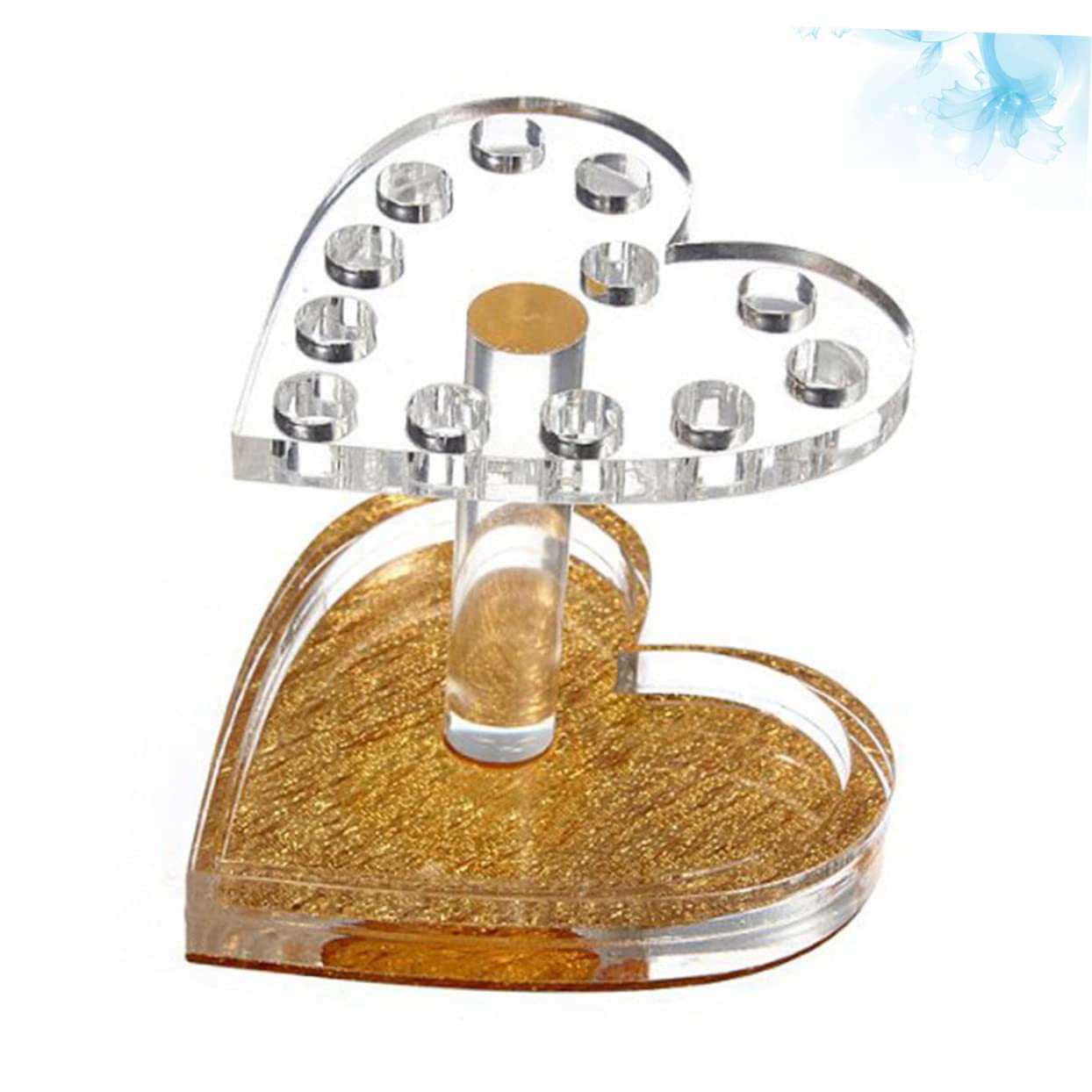 Healeved Heart-shaped Pen Holder for Nail Art Stand for Brush Gel Nail Art Brush Rest Organizer Portable Transparent Desk Accessory