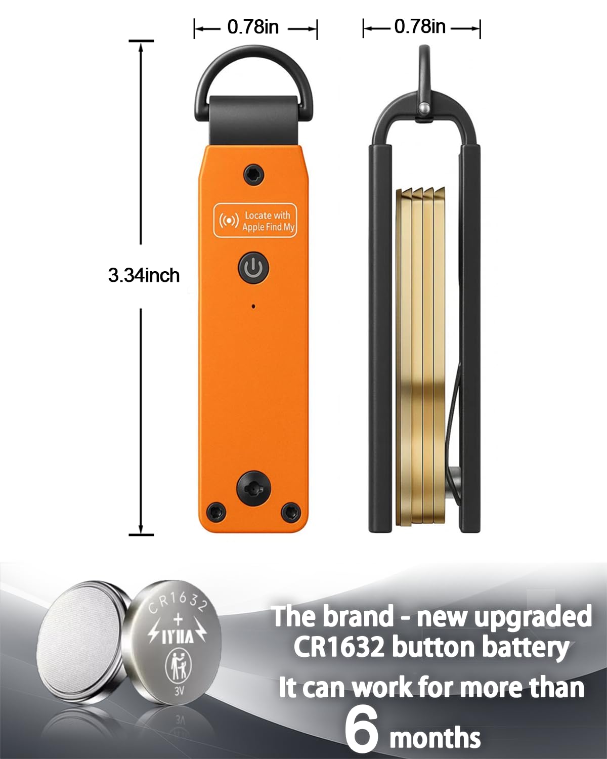 ShiChextasy Air Keychain with GPS Tracker : Lightweight Compact Key Holder for Outdoor Use - Minimalist Metal Key Organizer (Orange)