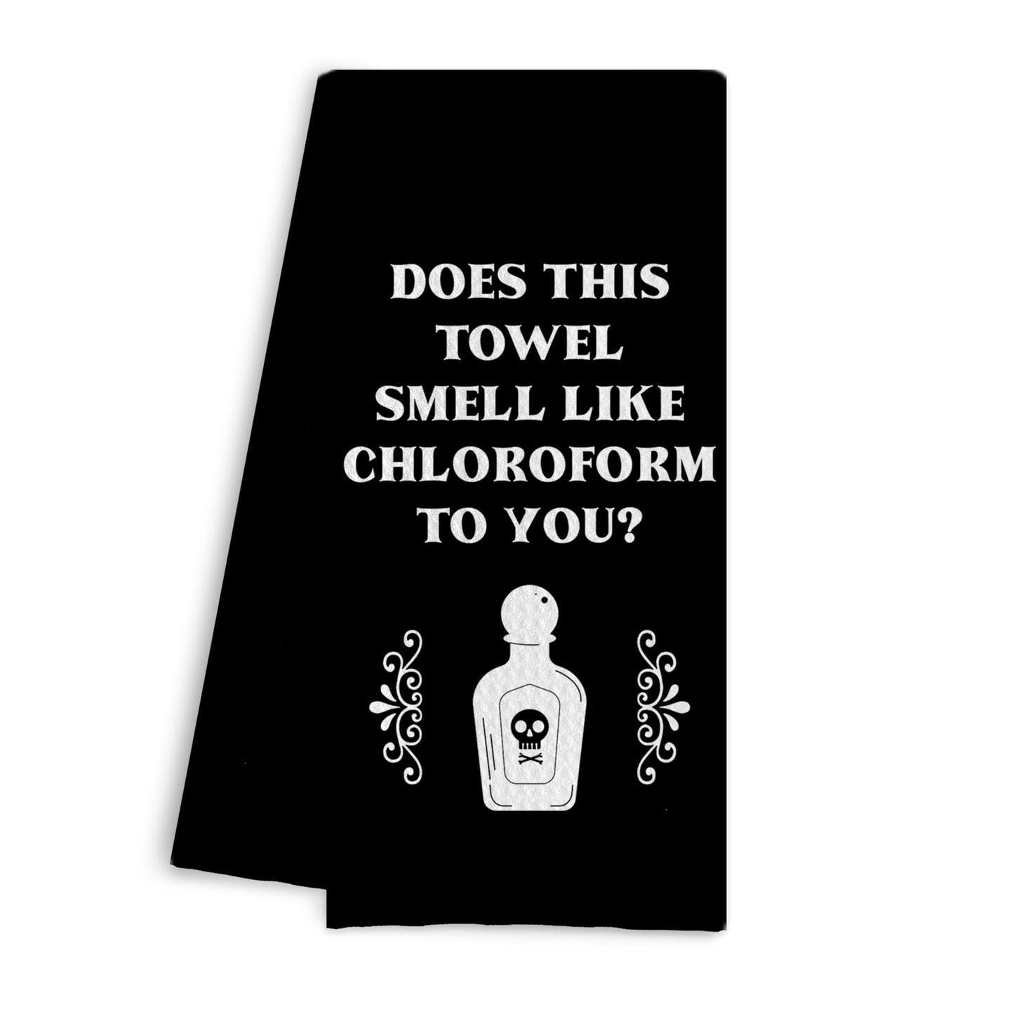 Qpenm Funny Kitchen Dish Towels -Funny Black Bathroom Hand Towel Decor, Gothic Bathroom Towel, Witchy Tea Towel 16 X 24 in
