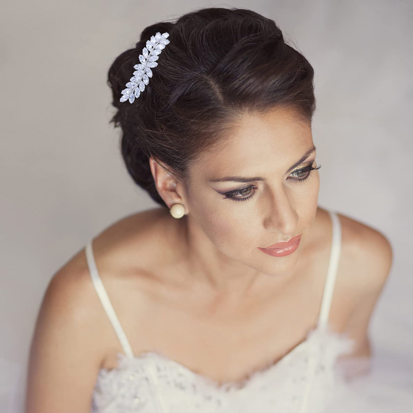 WHAVEL 2PCS Rhinestone Hair Clips - Crystal Leaf Vintage Bridal Barrettes for Weddings, Brides, and Bridesmaids (Gold, Silver)