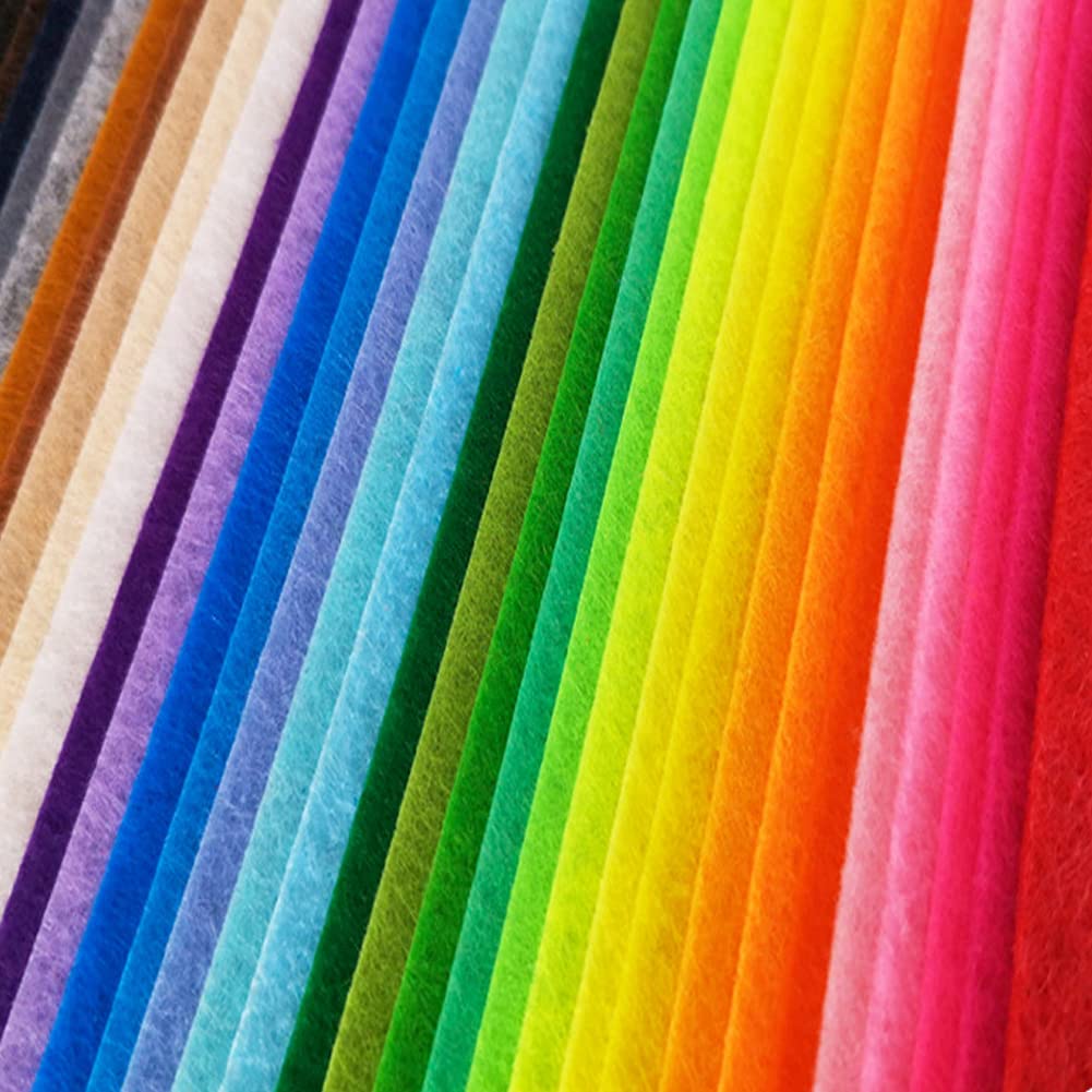 ZGXY Felt Sheets, 40 Pcs 8 X 12 inches (20 X 30cm) 1mm Thick Soft Felt Fabric Sheet, DIY Craft Sewing Pre-Cut Quilt Squares, Premium Colorful Hard Fabric Sheets for Handmade Crafting and DIY Projects.