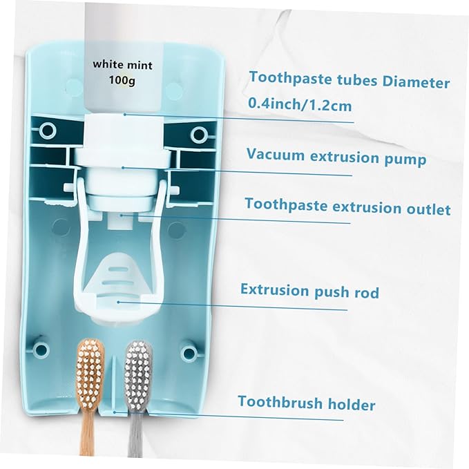 GALPADA 1pc Automatic Toothpaste Squeezer Wall-Mounted Non-Punch Easy to Use Toothpaste Dispenser Pump