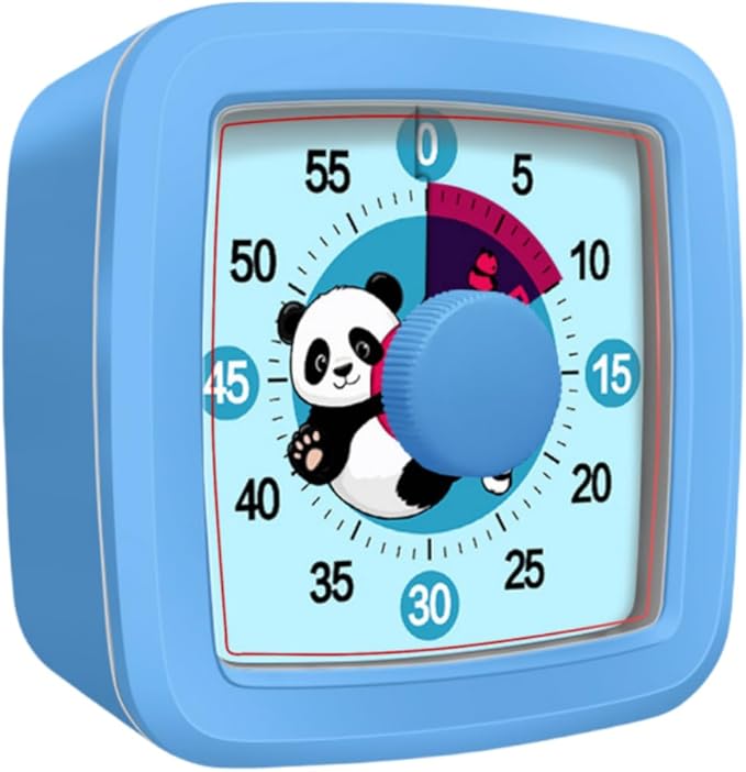 Visual Timer for Kids and Adults, 60-Minute Countdown Timer for Classroom & Kitchen, Desk Timer for Study, Time Manager Tool for Kids with Cute Cartoon