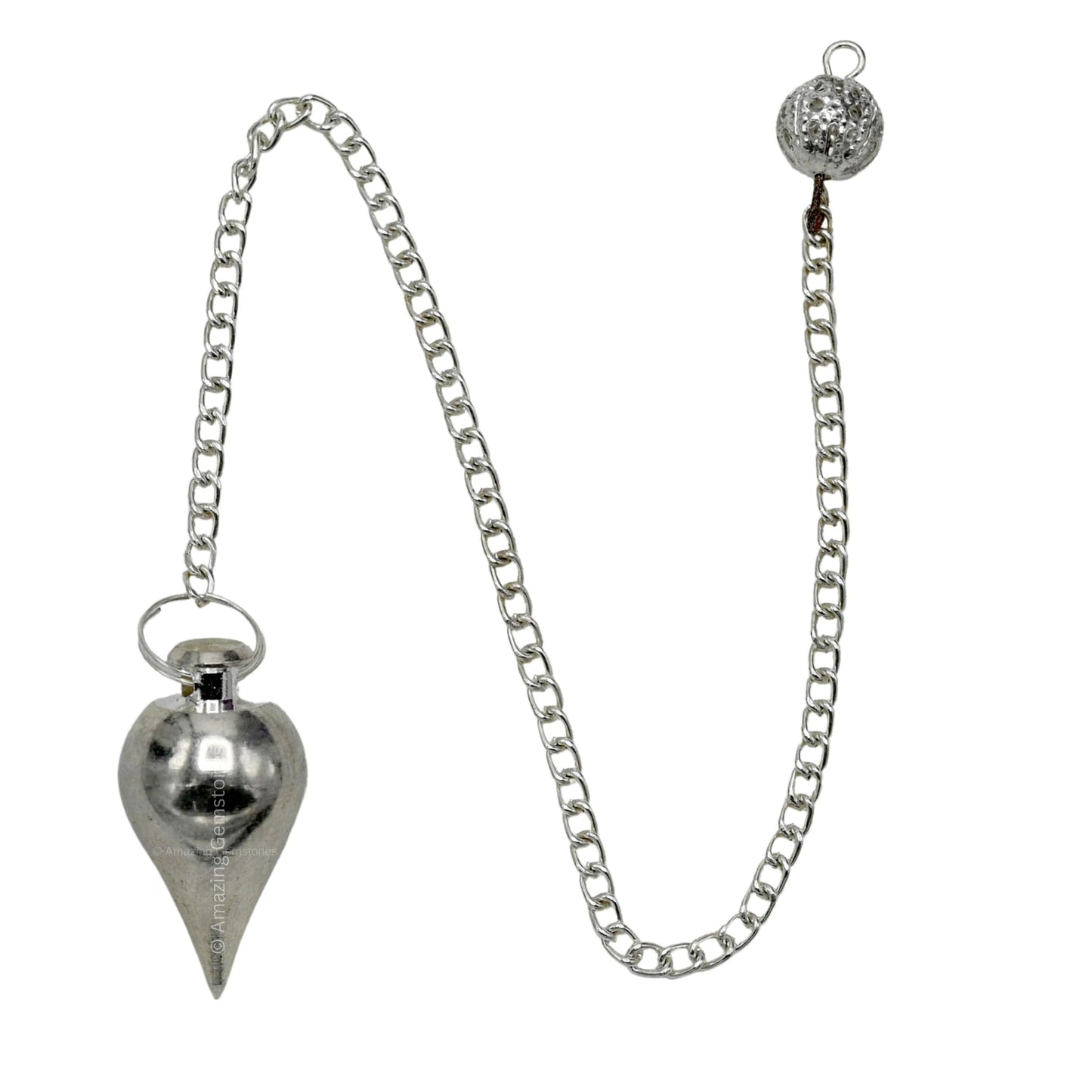 Amazing Gemstone Healing Metal Pendulums for Divination, Silver Cone Steel Copper Pendulum High Energy Pendulo de Bronce Pendulos de Mesa MP1
