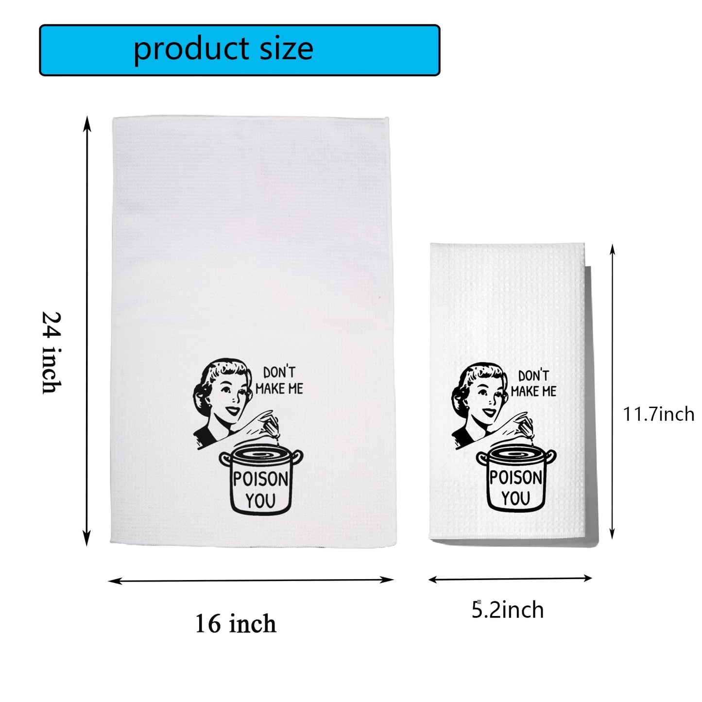 POFULL Hostess Chef Gift Cooking Gift Housewarming Towel Don't Make me Poison You Kitchen Towel (Poison You Towel)