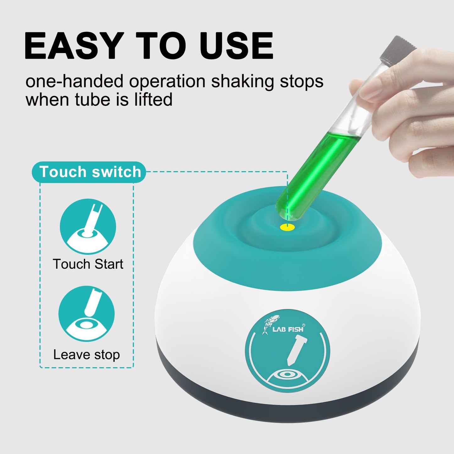 LAB FISH Vortex Model Paint Shaker(Powerful Model) Lab Vortex Mixer for Miniature Bottles,Lash Glue,Nail Polish,Pigment,Eyelash