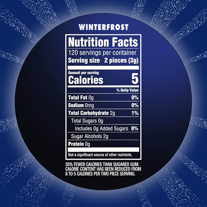 ECLIPSE Gum Winterfrost Sugarfree Chewing Gum, Bulk, 2.9-Ounce 60 Piece Bottle (4 Bottles)