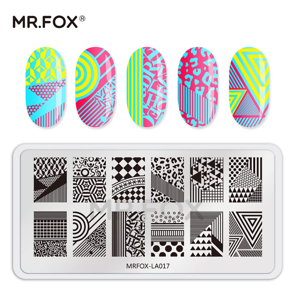 MR.FOX Nail Stamping Plate Set, 5Pcs Nail Art Stamp Kit Templates for Women with Plenty of Images