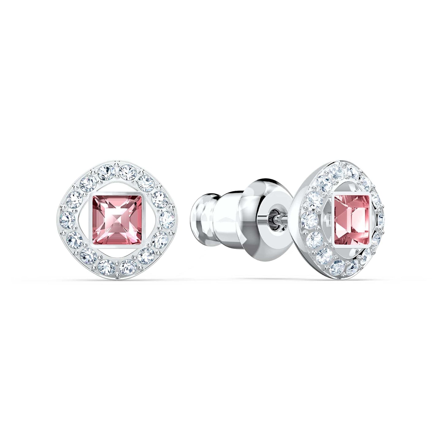 Swarovski Una Angelic Stud Earrings, with Pink and Clear Crystals and Rhodium Plated Setting, an Amazon Exclusive