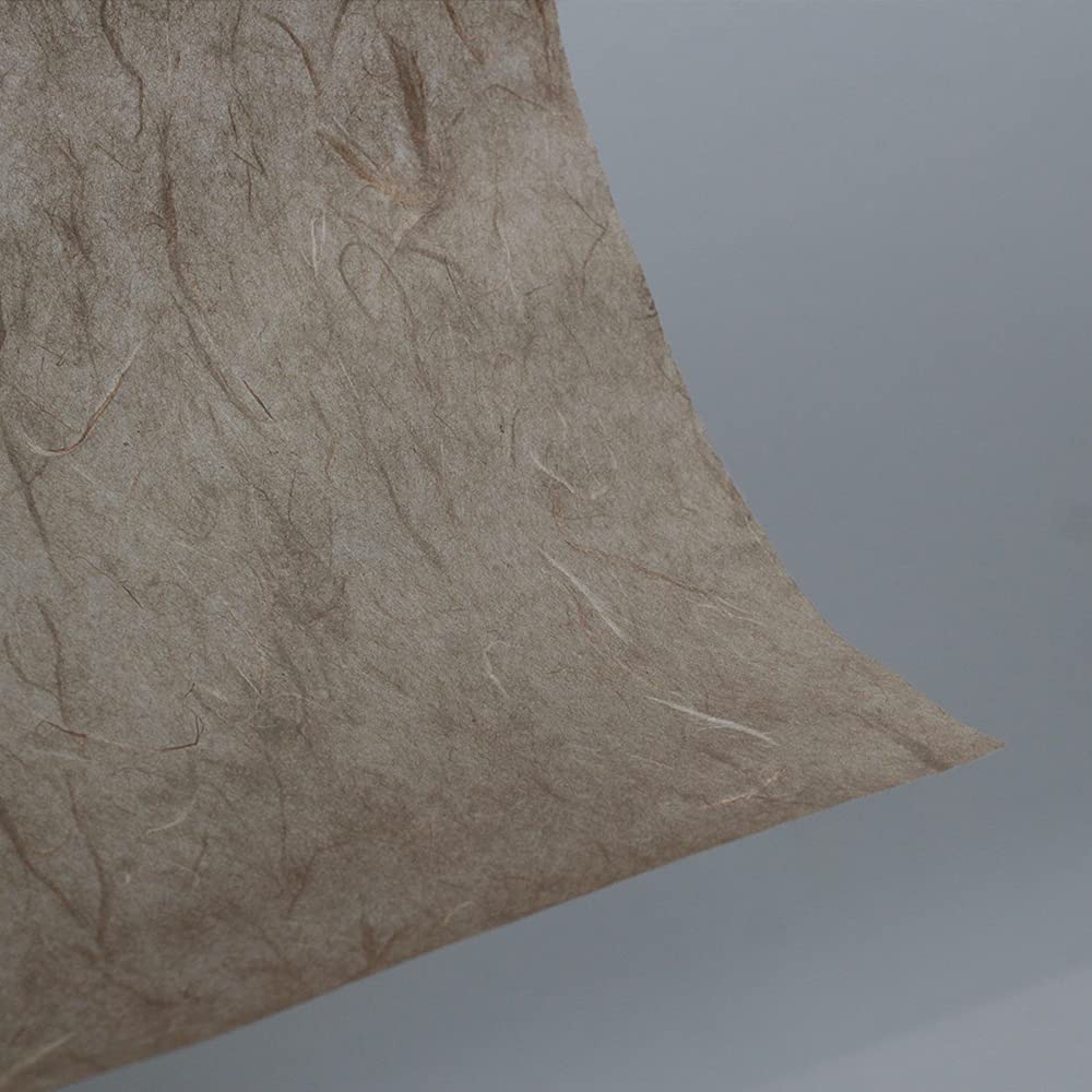 Korean Traditional Mulberry Paper, Colored Hanji Paper Roll, Natural Fiber Texture, Unyong (Brown, 21.3" x 787.4")