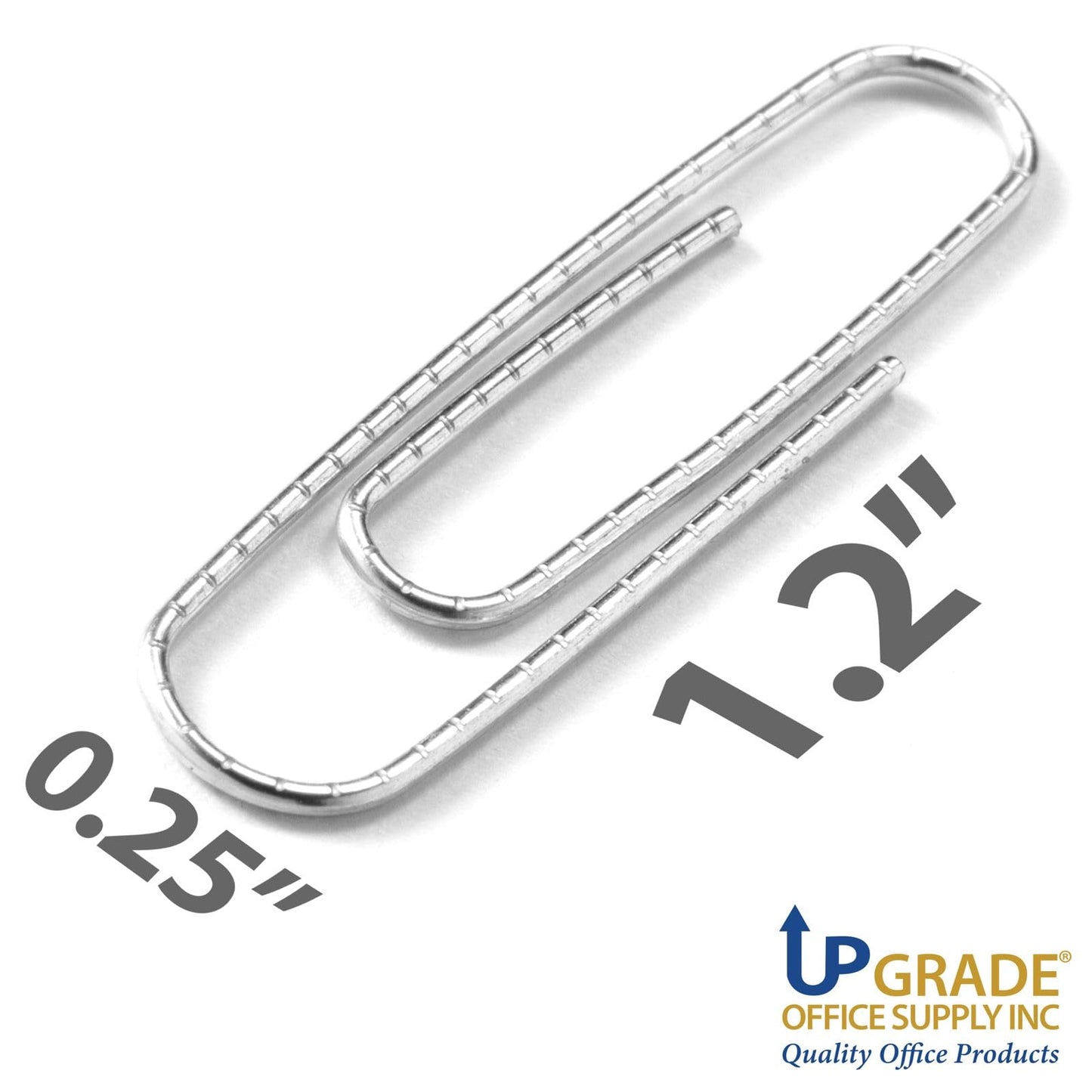 Upgrade Office Supply Paper Clips No. 1, Non Skid, 1.2 Inch, 1000 Count (10 Boxes of 100), Silver, USA