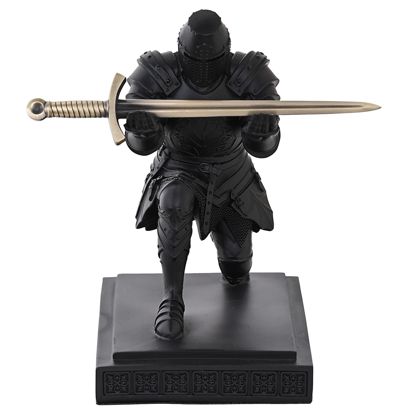 NCQIXIAO Templar Vanguard Soldier Pen Holder Pencil Stand Desk Organizers and Accessories as Gift for Medieval Warrior Enthusiast (Black)