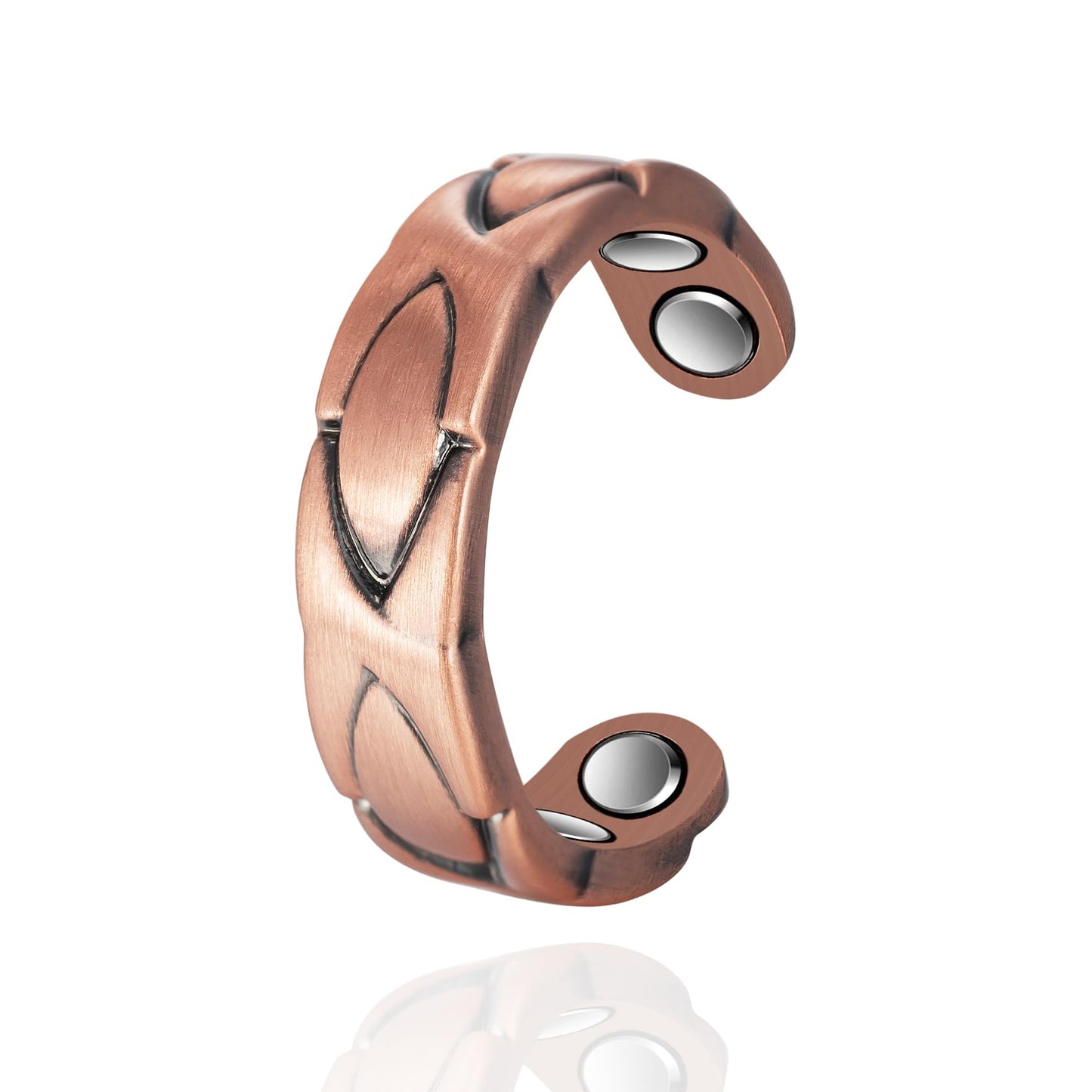 EnerMagiX Copper Rings for Women, Pure Copper Adjustable Rhombus Magnetic Ring,Copper Jewelry (0936Q)