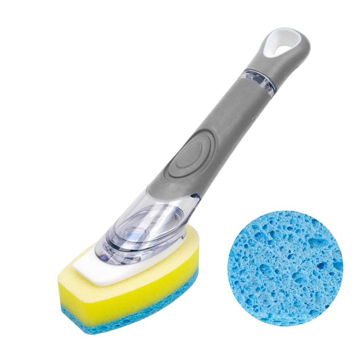 CELOX Dish Sponge with Handle, Non-Scratch Soap Dispensing Dishwand