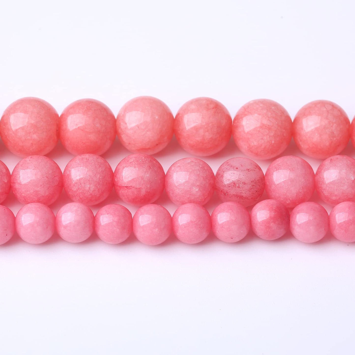 45PCS 8MM Natural Pink Jade Stone Beads Energy Healing Beads for DIY Jewelry Bracelet Necklace Making for Jewelry Making15Inch
