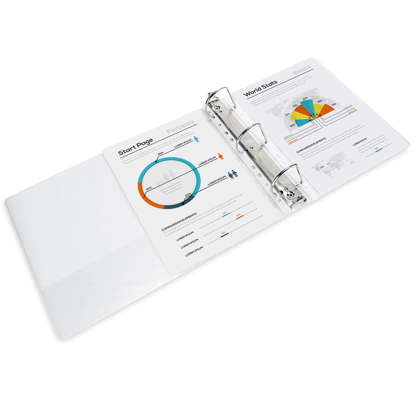 Amazon Basics 3 Ring Binders, 3 Inch D-Ring Organizer for School, Home Office, Paper Storage, White, 2 Pack