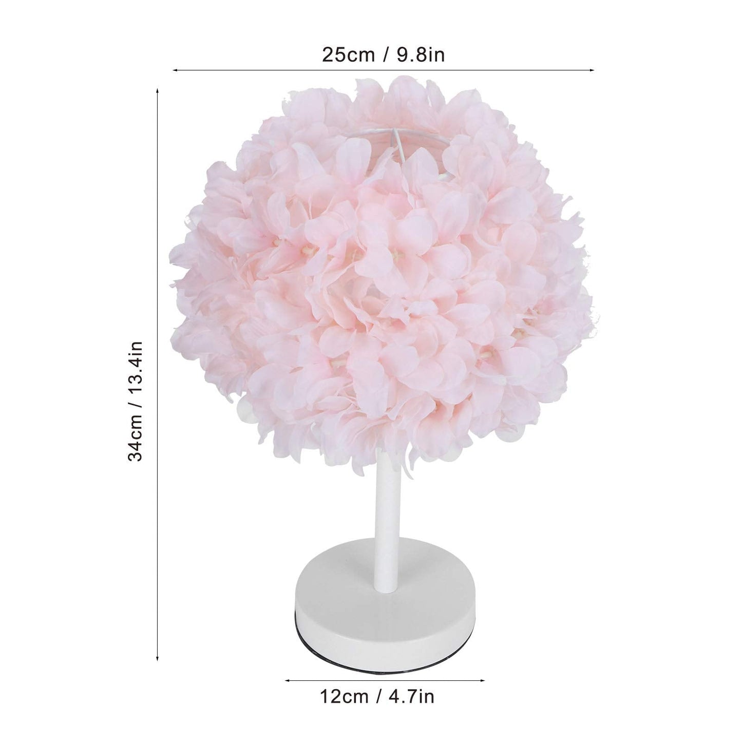 Table Lamp, Flower Table Lamp Bedside Bedroom Desktop Nightstand Decoration Supplies Light Pink, for Study Rooms, Bedrooms, Restaurants, Hotel Rooms(US Plug 110 220V)