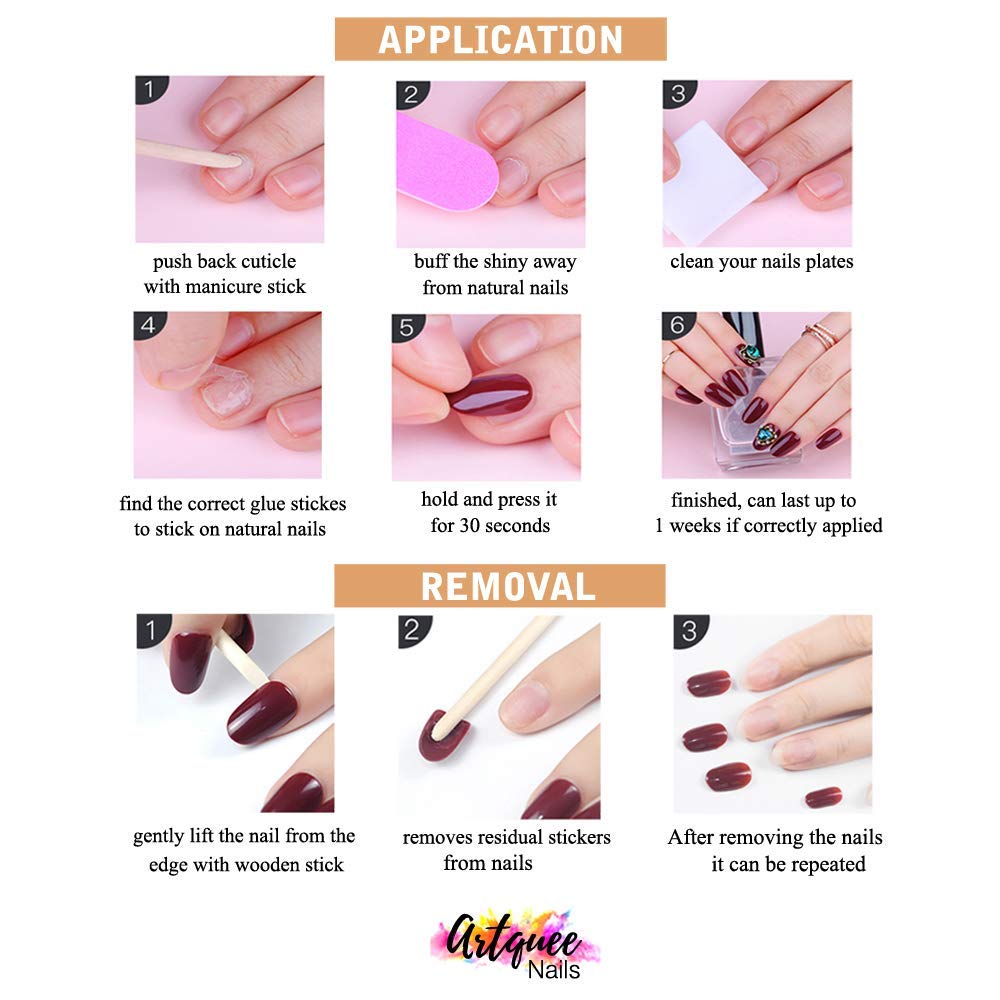 Artquee 36pcs Pink Ombre Crystal Press on Nails with 3D Rhinestones Mixed Pink Metal and Glitter Glossy False Nails Long Ballerina Coffin Flash Fake Nail Tips Manicure for Women