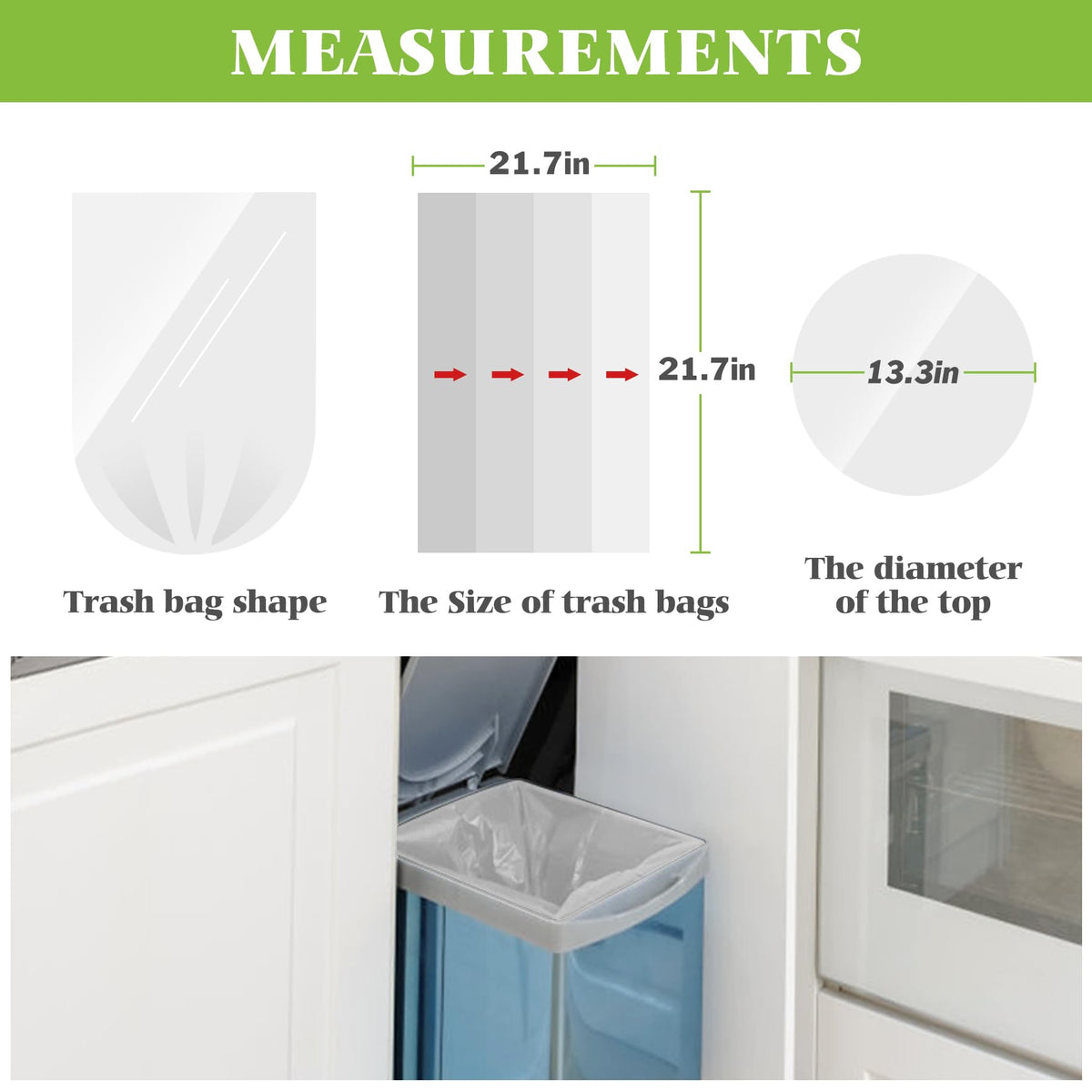 Black Trash Bags 5 Gallon 90 Counts Garbage Bags