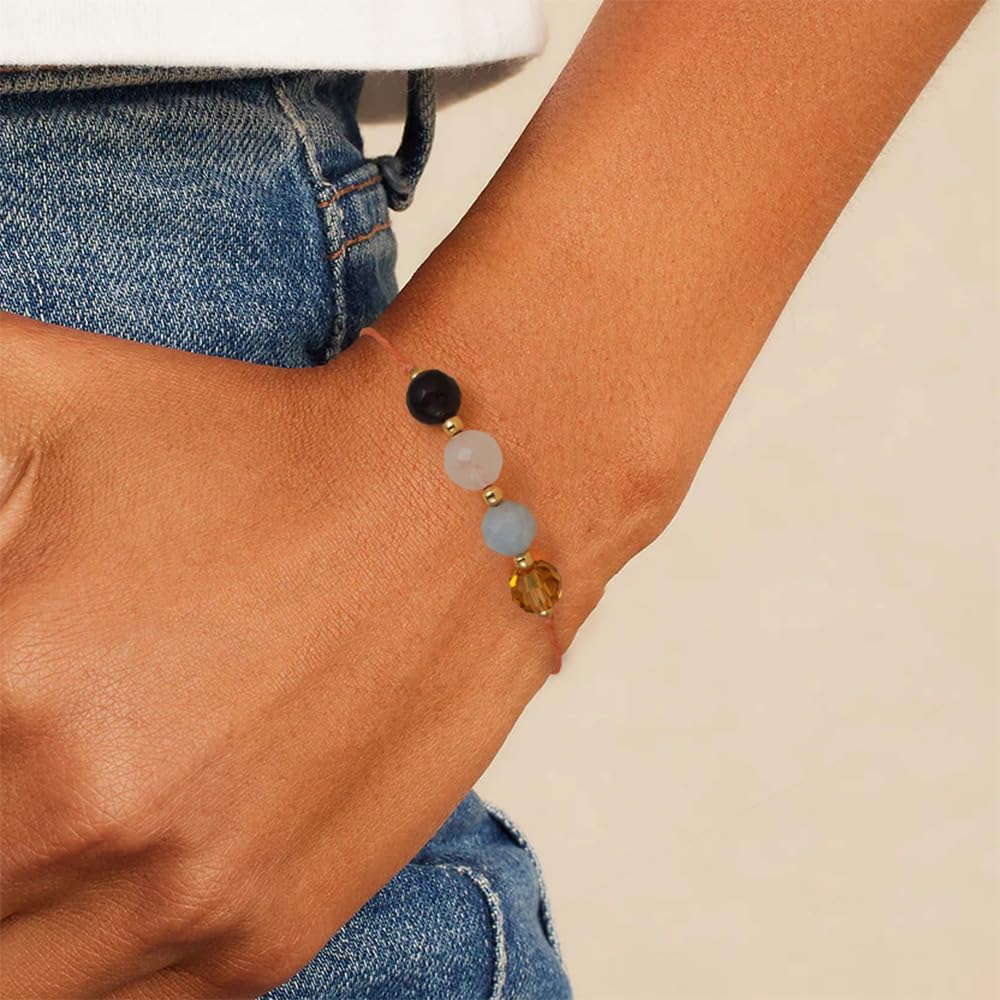 Fezodo Fertility Bracelets For Women, Natural Crystals and Gemstones Energy Healing Crystal Beaded Bracelet Christmas Valentines day Birthday Gift for Friends Women