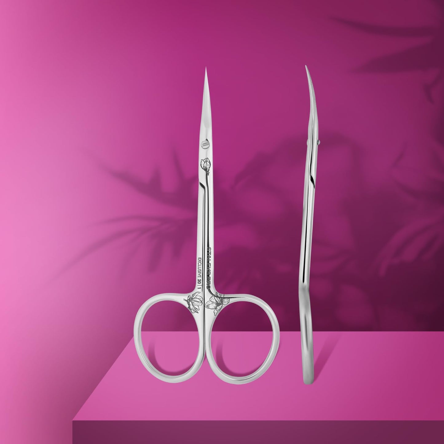 Staleks Exclusive 20 Type 1 Cuticle Scissors (Magnolia) – Professional Manual Sharpening and Classic Curved Blades
