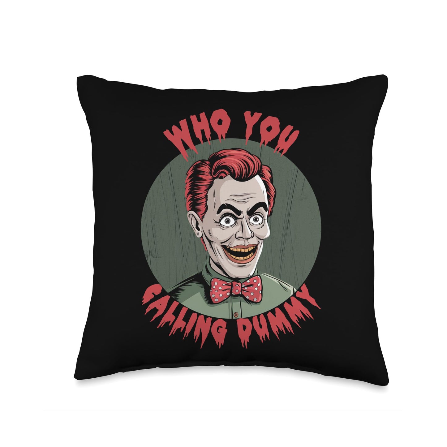 Halloween Costume Creepy Ventriloquist Doll Dummy Throw Pillow